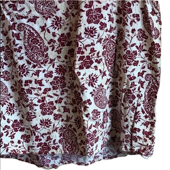 Forever 21 Red & White Floral Racer Back Lace Crop Top  Paisley Crochet size M - Picture 8 of 13